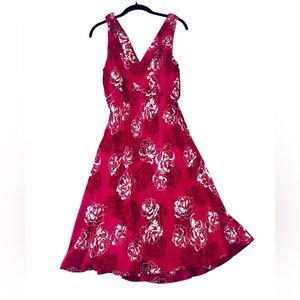 Vintage 90s Ann Taylor Silk Babydoll Dress Midi Floral Y2K Fairy Feminine Size L